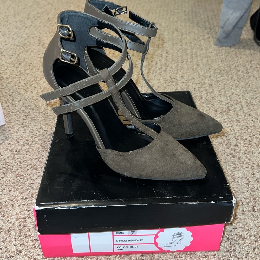 Olive green heels